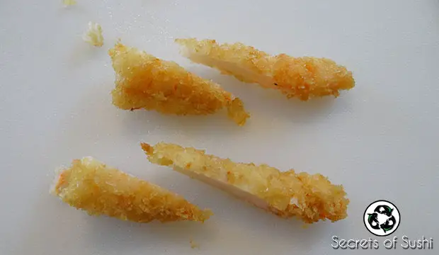 tempura shrimp for a caterpillar roll