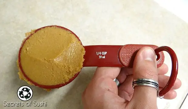 measuring miso paste for miso mayo