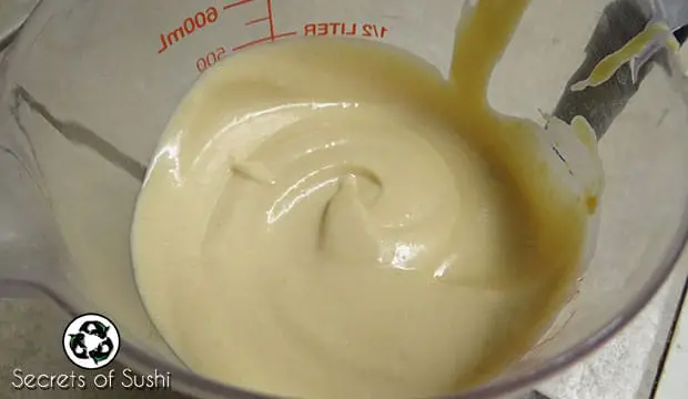 miso mayo in a measuring cup